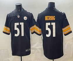 Nike Pittsburgh Steelers #51 Nick Herbig Black Vapor Untouchable Authentic Stitched NFL Jersey