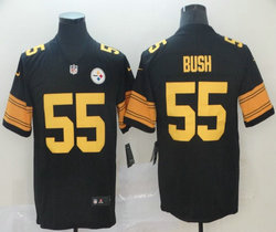 Nike Pittsburgh Steelers #55 Devin Bush Black Rush Limited Authentic Stitched NFL Jersey