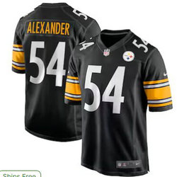 Nike Pittsburgh Steelers #56 Kwon Alexander Black Authentic Stitched NFL Jersey