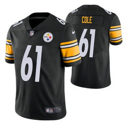 Nike Pittsburgh Steelers #61 Mason Cole Black Vapor Untouchable Authentic Stitched NFL Jersey