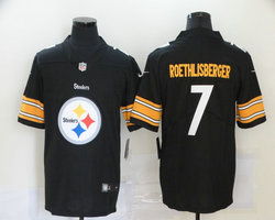 Nike Pittsburgh Steelers #7 Ben Roethlisberger Black With team logo Vapor Untouchable Authentic Stitched NFL Jersey
