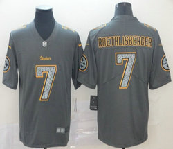 Nike Pittsburgh Steelers #7 Ben Roethlisberger Gray Fashion Static Authentic Stitched NFL Jersey