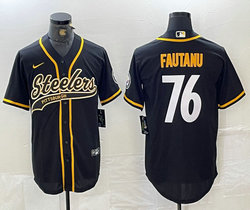 Nike Pittsburgh Steelers #76 Troy Fautanu Black Joint Authentic Stitched baseball jersey