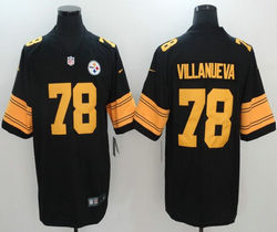 Nike Pittsburgh Steelers #78 Alejandro Villanueva Black Rush Authentic stitched NFL jersey