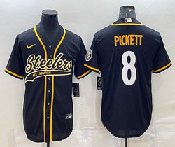 Nike Pittsburgh Steelers #8 Kenny Pickett Black Joint Authentic Stitched baseball jersey