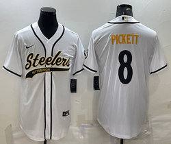 Nike Pittsburgh Steelers #8 Kenny Pickett White Joint Authentic Stitched baseball jersey