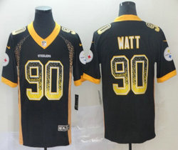 Nike Pittsburgh Steelers #90 T. J. Watt Black Drift Fashion Vapor Untouchable Authentic stitched NFL jersey