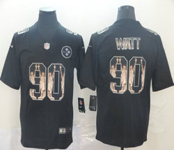 Nike Pittsburgh Steelers #90 T. J. Watt Black Statue of Liberty Authentic Stitched NFL jersey