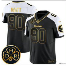 Nike Pittsburgh Steelers #90 T. J. Watt Black Thanksgiving F.U.S.E with patch NFL jersey