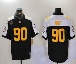 Nike Pittsburgh Steelers #90 T. J. Watt Black Thanksgiving With DMR patch Authentic stitched NFL jersey