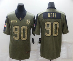 Nike Pittsburgh Steelers #90 T. J. Watt Camo 2021 salute to service Authentic Stitched NFL Jersey