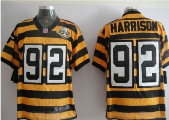 Nike Pittsburgh Steelers #92 James Harrison Gold 80th Authentic Stitched NFL Jersey