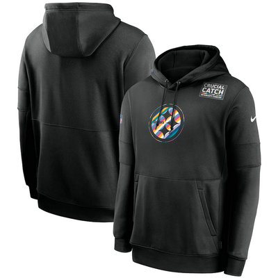 Nike Pittsburgh Steelers Black Crucial Catch Sideline Performance Pullover Hoodie 4