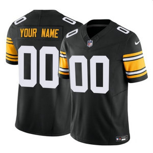 Nike Pittsburgh Steelers Custom Black 2023 F.U.S.E Authentic Stitched NFL Jersey