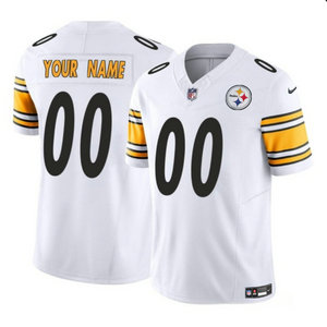 Nike Pittsburgh Steelers Custom White 2023 F.U.S.E Authentic Stitched NFL Jersey