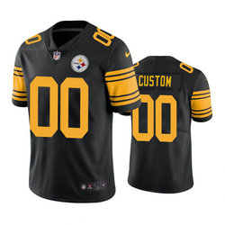 Nike Pittsburgh Steelers Customized Black Rush Authentic Stitched NFL Jerseys
