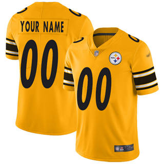 Nike Pittsburgh Steelers Customized Gold Inverted Authentic Stitched NFL Jerseys