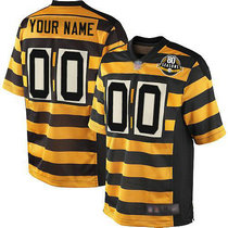 Nike Pittsburgh Steelers Customized Yellow Black Alternate 80TH Authentic Stitched NFL Jerseys