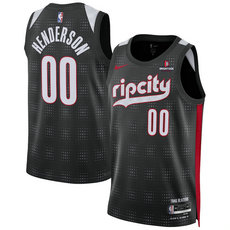 Nike Portland Trail Blazers #00 Scoot Henderson Black 2024-25 City Stitched NBA Jersey