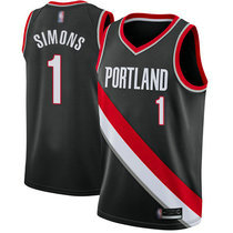 Nike Portland Trail Blazers #1 Anfernee Simons Black Game Authentic Stitched NBA Jersey
