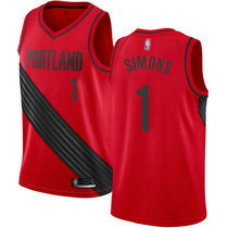 Nike Portland Trail Blazers #1 Anfernee Simons Red Game Authentic Stitched NBA Jersey