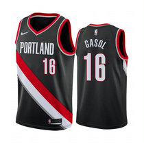 Nike Portland Trail Blazers #16 Pau Gasol Black Game Authentic Stitched NBA Jersey