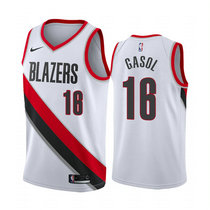 Nike Portland Trail Blazers #16 Pau Gasol White Game Authentic Stitched NBA Jersey