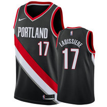Nike Portland Trail Blazers #17 Skal Labissiere Black Game Authentic Stitched NBA Jersey
