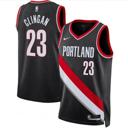 Nike Portland Trail Blazers #23 Donovan Clingan Black 2024 Draft Icon Edition Stitched Basketball Jersey