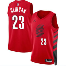 Nike Portland Trail Blazers #23 Donovan Clingan Red 2024 Draft Statement Edition Stitched Basketball Jersey