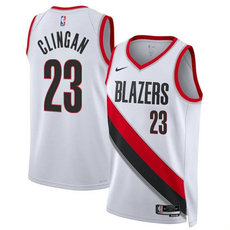 Nike Portland Trail Blazers #23 Donovan Clingan White 2024 Draft Association Edition Stitched Basketball Jersey