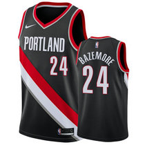 Nike Portland Trail Blazers #24 Kent Bazemore Black Game Authentic Stitched NBA Jersey