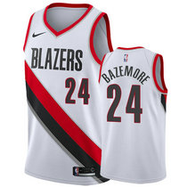 Nike Portland Trail Blazers #24 Kent Bazemore White Game Authentic Stitched NBA Jersey