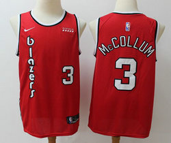 Nike Portland Trail Blazers #3 CJ McCollum Red Hardwood Classics Game With Advertising Authentic Stitched NBA Jersey