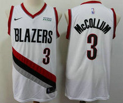 Nike Portland Trail Blazers #3 CJ McCollum White Game With Advertising Authentic Stitched NBA Jersey