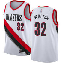 Nike Portland Trail Blazers #32 Bill Walton White Game Authentic Stitched NBA Jersey