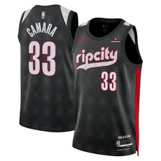 Nike Portland Trail Blazers #33 Toumani Camara Black 2024-25 City Stitched NBA Jersey