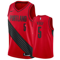 Nike Portland Trail Blazers #5 Rodney Hood Red Game Authentic Stitched NBA Jersey