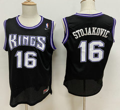 Nike Sacramento Kings #16 Peja Stojakovic Black Game Authentic Stitched NBA Jersey