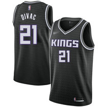 Nike Sacramento Kings #21 Vlade Divac Black Game Authentic Stitched NBA Jersey