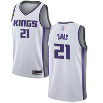 Nike Sacramento Kings #21 Vlade Divac White Game Authentic Stitched NBA Jersey