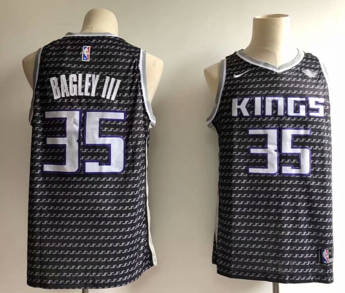 Nike Sacramento Kings #35 Marvin Bagley III Black Game City With Advertising Authentic Stitched NBA jersey