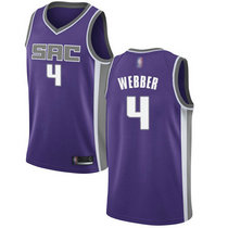 Nike Sacramento Kings #4 Chris Webber Purple Game Authentic Stitched NBA Jersey