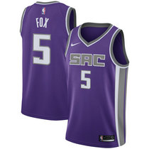 Nike Sacramento Kings #5 De'Aaron Fox Puple Game Authentic Stitched NBA Jersey