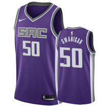 Nike Sacramento Kings #50 Caleb Swanigan Purple Game Authentic Stitched NBA Jersey