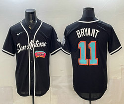 Nike San Antonio Spurs #11 Carter Bryant Black blue Number baseball jersey
