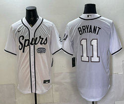 Nike San Antonio Spurs #11 Carter Bryant White White Number Stitched baseball jerseys