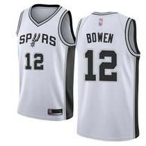 Nike San Antonio Spurs #12 Bruce Bowen White Game Authentic Stitched NBA jersey