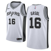 Nike San Antonio Spurs #16 Pau Gasol White Game Authentic Stitched NBA jersey