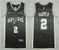 Nike San Antonio Spurs #2 Dylan Harper Black Authentic Stitched NBA Jersey